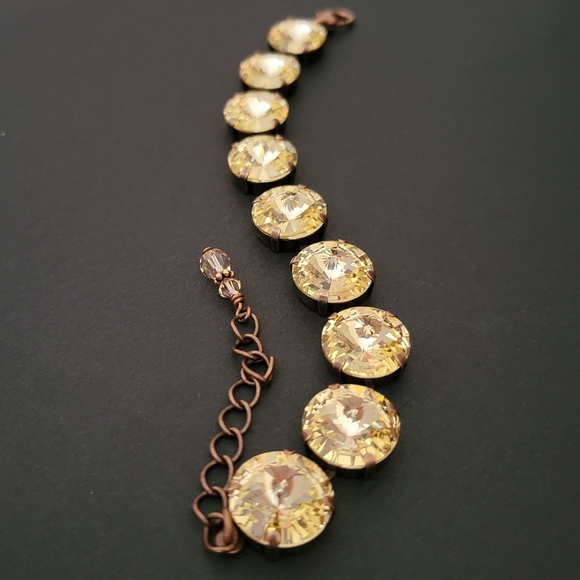 Austrian Crystal Bracelet in Antique Copper - Picture 8 of 9